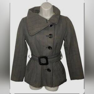 Soia Kyo Belted Peacoat with Oversized Collar